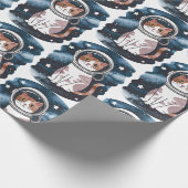 Schattigee ruimtekat astronaut cadeaupapier (Hoek)