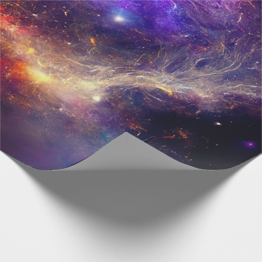 Schattigee ruimteplaneten cadeaupapier (Hoek)