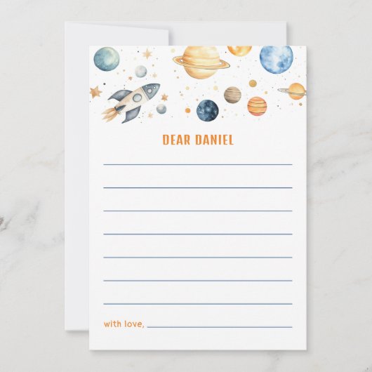 Schattigee ruimtetijd Capsule Kaart Planets Boy Ve (Voorkant)