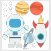 Schattigee ruimtevaart astronaut raketschip thema sticker (Vel)