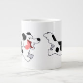Schattigee Running Cartoon Border Collie Jumbo Mok (Voorkant)