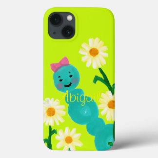 Schattigee rups en madeliefjes gepersonaliseerd Case-Mate iPhone case