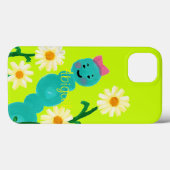 Schattigee rups en madeliefjes gepersonaliseerd Case-Mate iPhone case (Achterkant (horizontaal))