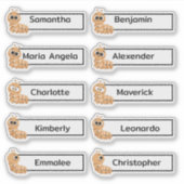Schattigee rupsen Multiple Name Stickers (Voorkant)