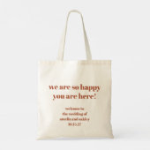 Schattigee Rust Herfst Retro Custom Wedding Welkom Tote Bag (Achterkant)