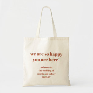 Schattigee Rust Herfst Retro Custom Wedding Welkom Tote Bag