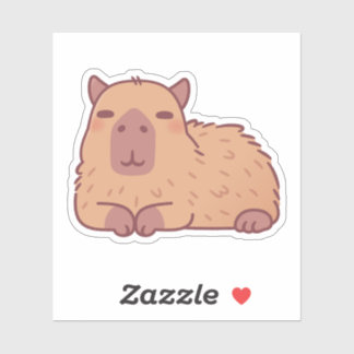 Schattigee rustende Capybara Doodle Sticker