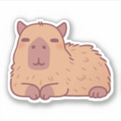 Schattigee rustende Capybara Doodle Sticker (Voorkant)