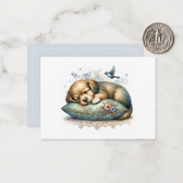 Schattigee Rustgevende Puppy Notitiekaartje