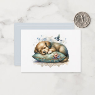 Schattigee Rustgevende Puppy Notitiekaartje