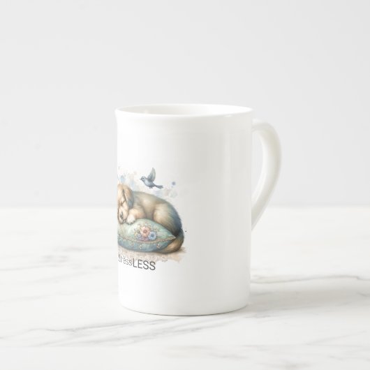 Schattigee rustgevende puppy stress minder porselein kop (Voorkant rechts)