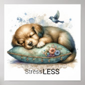 Schattigee rustgevende puppy stress minder poster (Voorkant)
