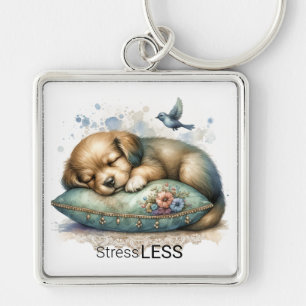 Schattigee rustgevende puppy stress minder Sleutel Sleutelhanger