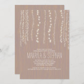 Schattigee Rustic String of Lights Engagement Part Kaart (Voorkant / Achterkant)