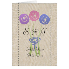 Schattigee Rustieke Abstracte Lila Rozen Monogramm