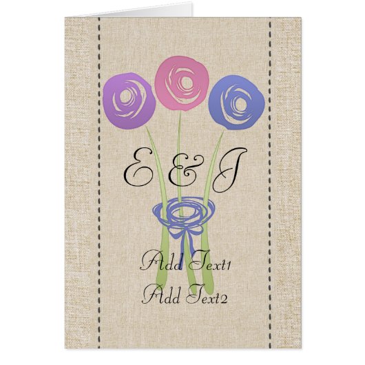 Schattigee Rustieke Abstracte Lila Rozen Monogramm (Voorkant)