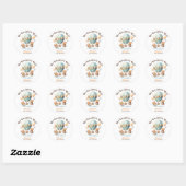Schattigee rustieke Barly Wait Twins Baby shower Ronde Sticker (Vel)
