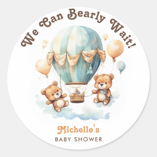 Schattigee rustieke Barly Wait Twins Baby shower Ronde Sticker (Voorkant)