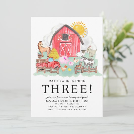 Schattigee rustieke Barnyard Dieren Kinder Boerder Kaart (Staand voorkant)