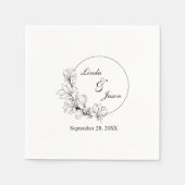 Schattigee rustieke bloemenkrans gepersonaliseerde servet (Voorkant)