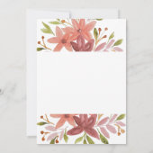 Schattigee rustieke bloementerracotta blush kaart (Achterkant)