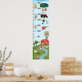 Schattigee Rustieke Boerderij Groeikaart Poster (Keuken)