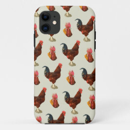 Schattigee rustieke boerderij Waterverf Haan Kip Case-Mate iPhone Case