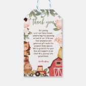 Schattigee rustieke boerderijdieren Baby shower da Cadeaulabel (Voorkant)