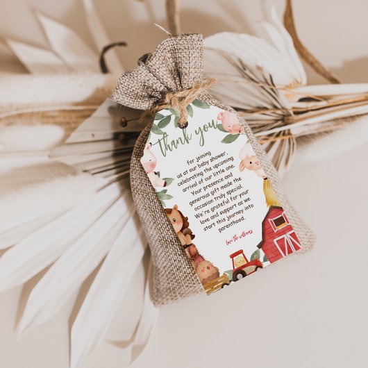 Schattigee rustieke boerderijdieren Baby shower da Cadeaulabel