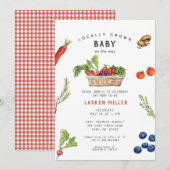 Schattigee rustieke boeren markt Baby shower Kaart (Voorkant / Achterkant)