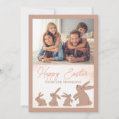 Schattigee rustieke Boho Bunny Happy Easter Blessi Feestdagenkaart (Voorkant)