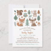 Schattigee rustieke bossen Dieren Baby shower Kaart (Voorkant)