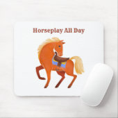Schattigee rustieke bruine paardennaam gepersonali muismat (Met muis)