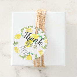 Schattigee rustieke citroen babyshower gunst tag bedankjes labels