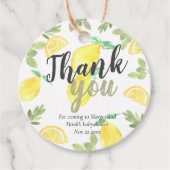 Schattigee rustieke citroen babyshower gunst tag bedankjes labels (Voorkant)