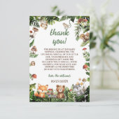 Schattigee Rustieke Dieren Groen Baby shower Dank  Bedankkaart (Staand voorkant)