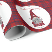 Schattigee rustieke familienaam Christmas Gnome Cadeaupapier (Rol Hoek)