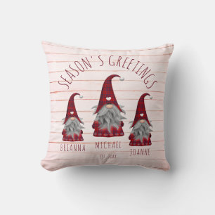 Schattigee rustieke faux hout kerst familie kabout kussen