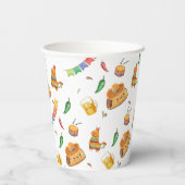 Schattigee rustieke Fiesta Taco over een Baby show Papieren Bekers (Achterkant)