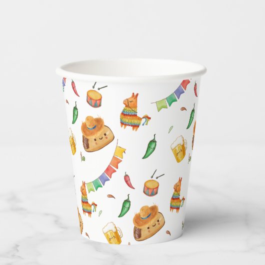 Schattigee rustieke Fiesta Taco over een Baby show Papieren Bekers (Voorkant)