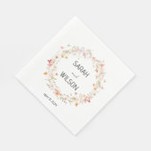 Schattigee rustieke gele weide bloemenkrans bruilo servet (Hoek)