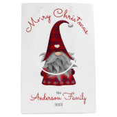 Schattigee rustieke gepersonaliseerde vrolijke ker medium cadeauzakje (Voorkant)