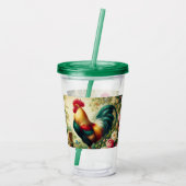 Schattigee rustieke/ haan acryl drinkbeker (Achterkant)