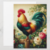 Schattigee rustieke/ haan feestdagenkaart (Voorkant / Achterkant)