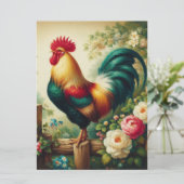 Schattigee rustieke/ haan feestdagenkaart (Staand voorkant)