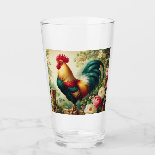 Schattigee rustieke/ haan glas (Voorkant)