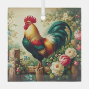Schattigee rustieke/ haan glas ornament