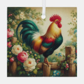 Schattigee rustieke/ haan glas ornament (Achterkant)