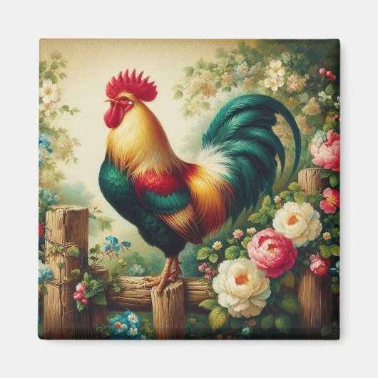 Schattigee rustieke/ haan magneet (Voorkant)