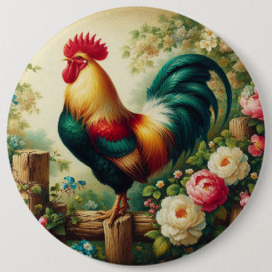 Schattigee rustieke/ haan ronde button 6,0 cm